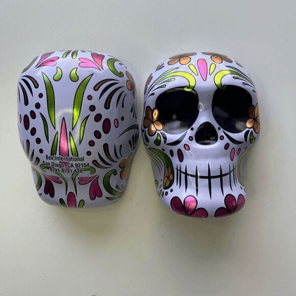 Dia De Los Muertos Day of the Dead Metal Skull Box - Picture 3 of 9